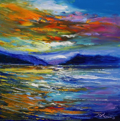 Eveninglight Heading for The Kyles of Bute 20x20